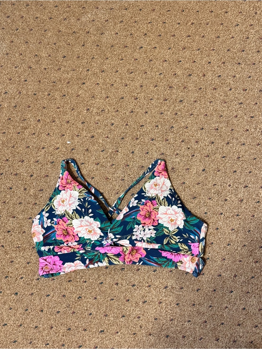 Jessica Simpson Floral Navy and Pink Bralette
